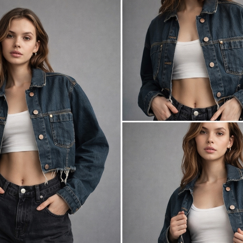 ZARA Short Blue Denim Jacket